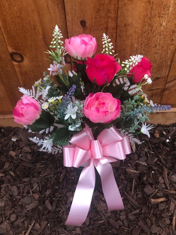Artificial Peony/Rose Bouquet  (Pink)