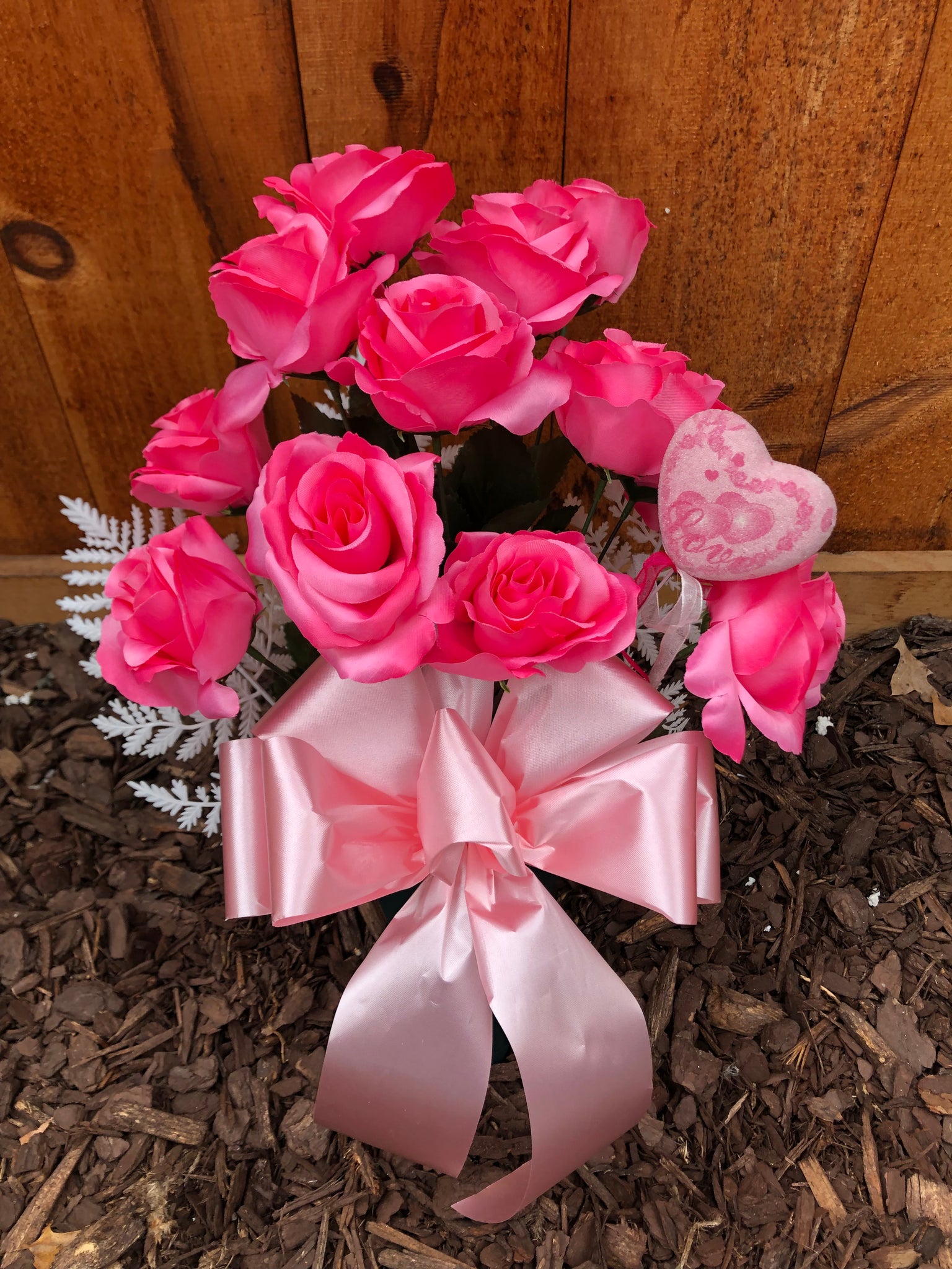 Love You Open Rose Artificial Bouquet